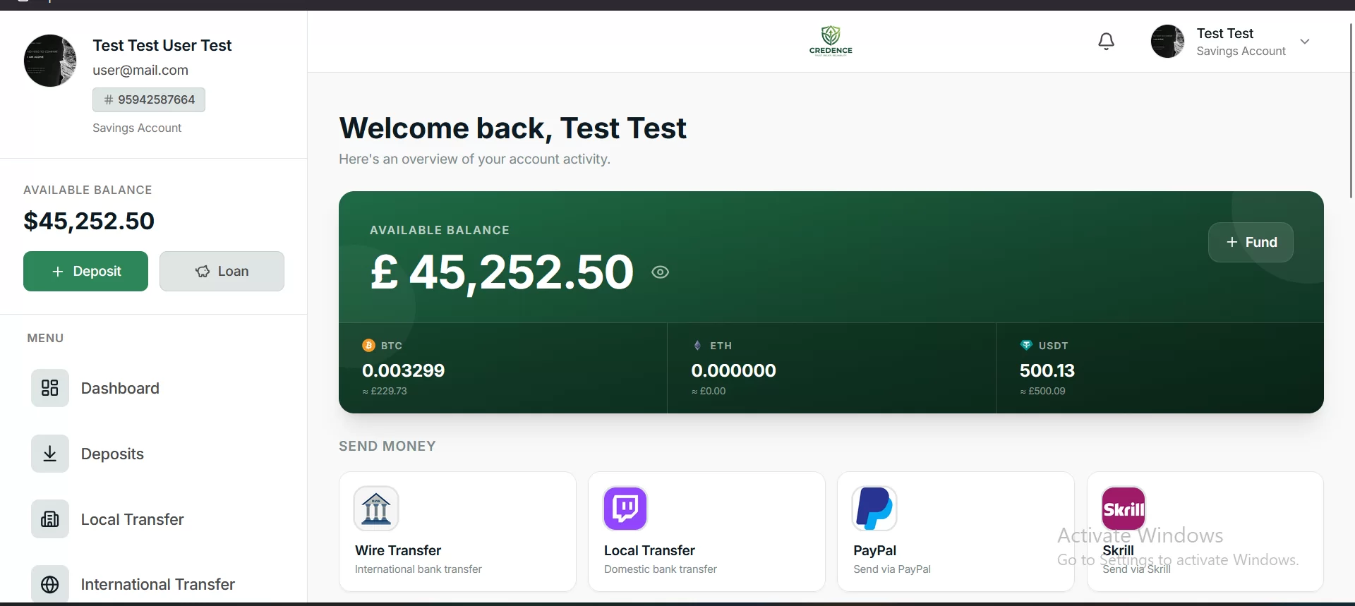 Credence Online Banking